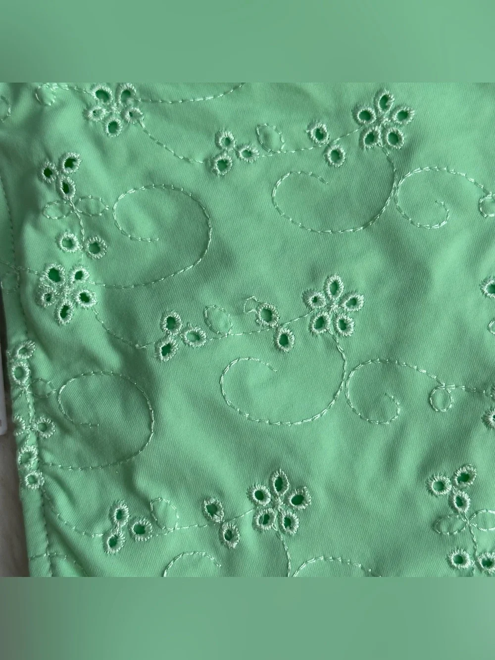 NWT Frankie’s Bikinis Jasper Mint Light Green Eyelet Bikini Bottoms